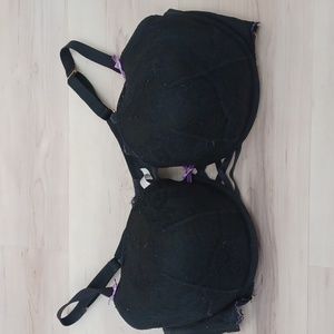 Cacique 46DD Black + Purple Full Coverage NWOT